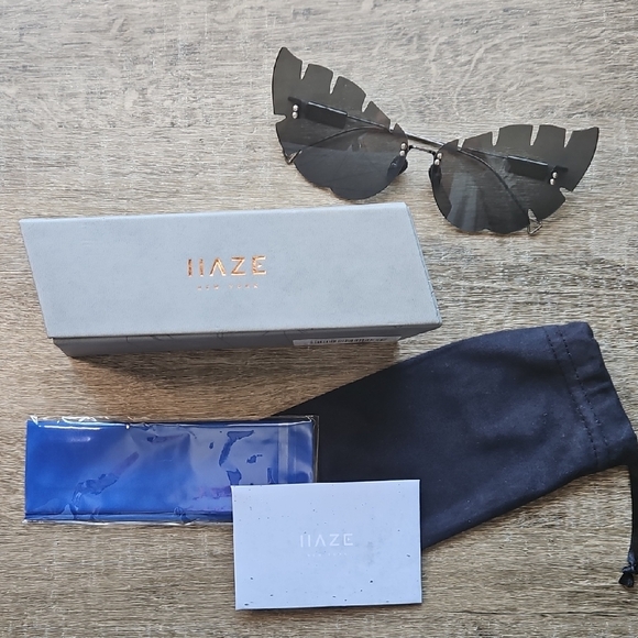 HAZE New York Palm Black Designer Sunglasses With Case main image 8